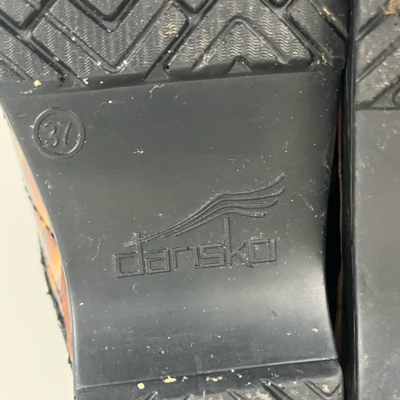 Dansko Professional Clogs Brown Gold Shiny Leather Women’s Size US 6.5-7 / EU 37 - Picture 13 of 16